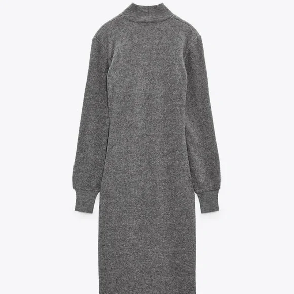 Zara knit midi dress w/ rouching - Picture 3 of 11